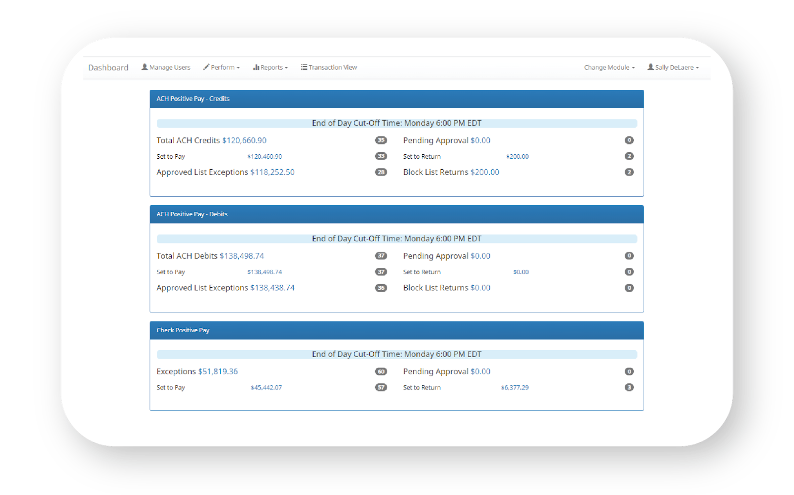 Alkami positive pay solutions allow businesses to act quickly when fraud is attempted.