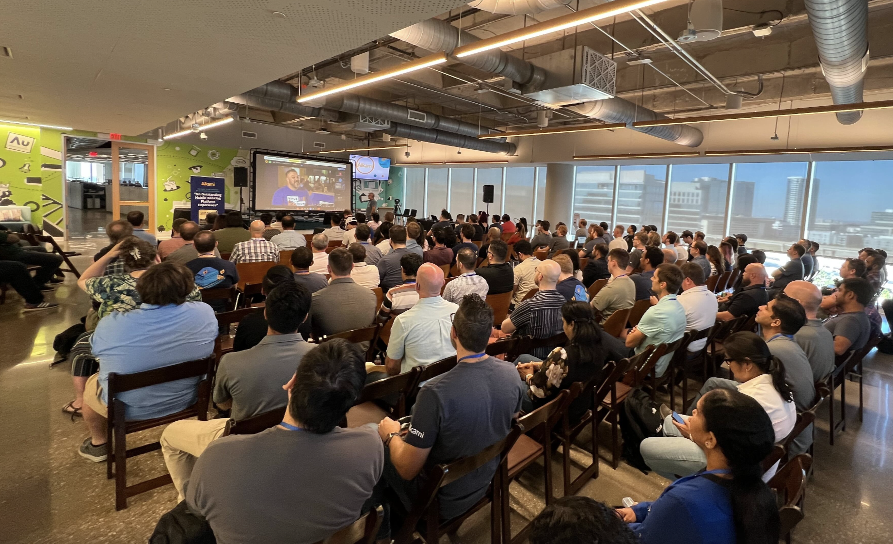 TechFin Hackathon audience collaborating to improve our digital banking solutions