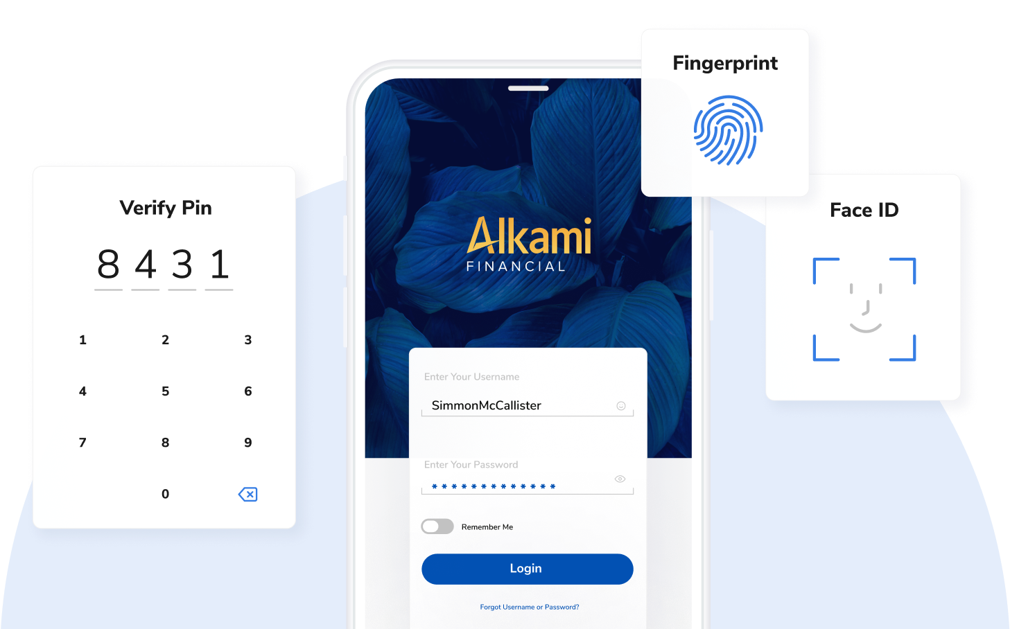 Biometric authentication allows users to log in to digital banking solutions with face ID, touch ID, or fingerprint.